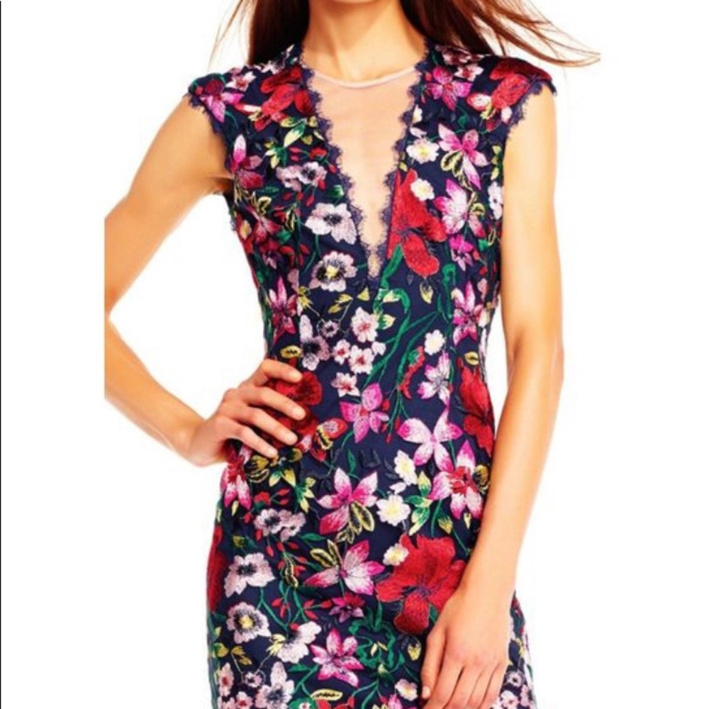 Aidan Mattox Multi colored embroidered mini dress MN1E201728